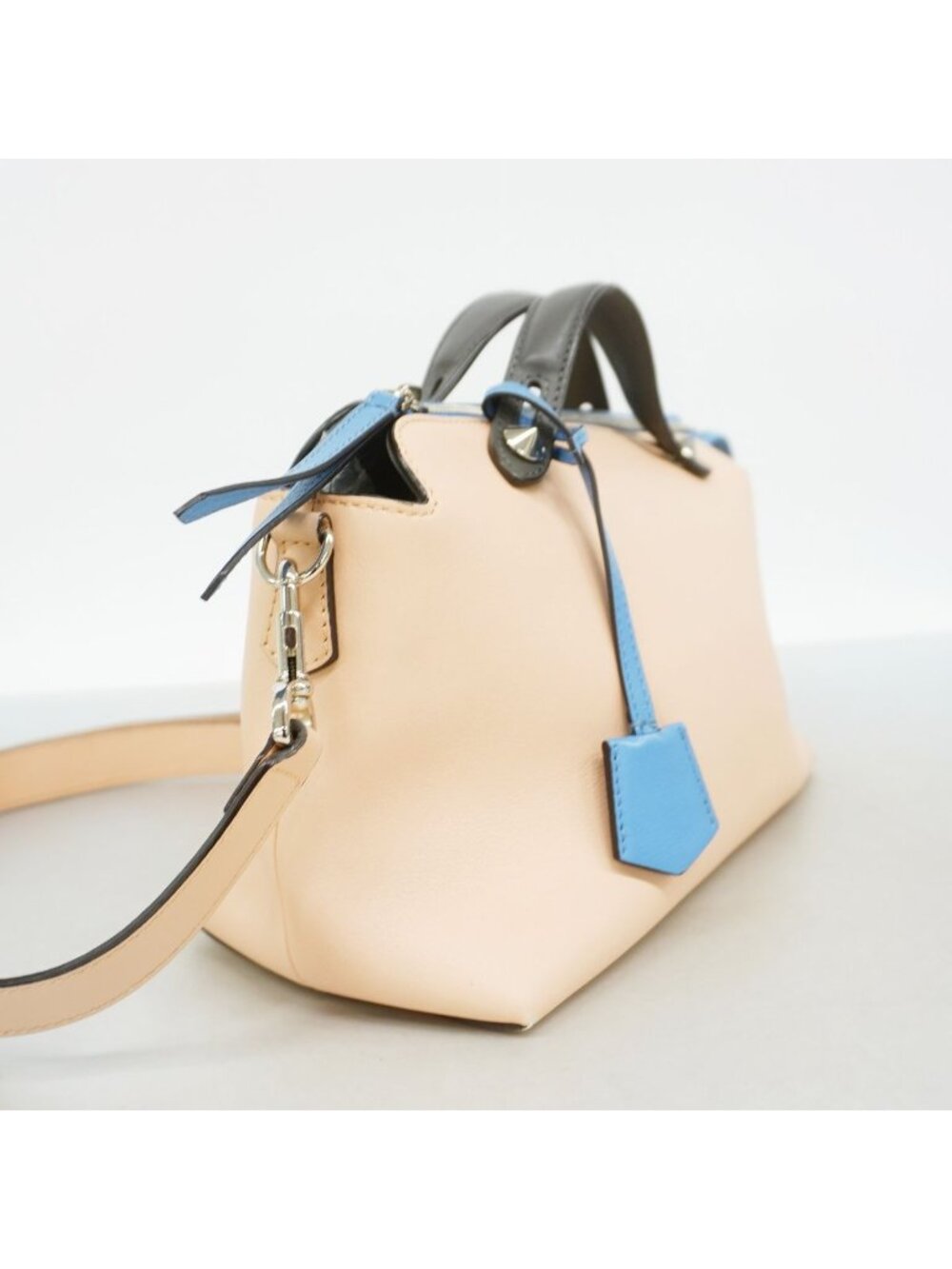 Fendi Handbag by the Way Leather Pink Beige Silver 2-Way Bag - Picture 2 of 13
